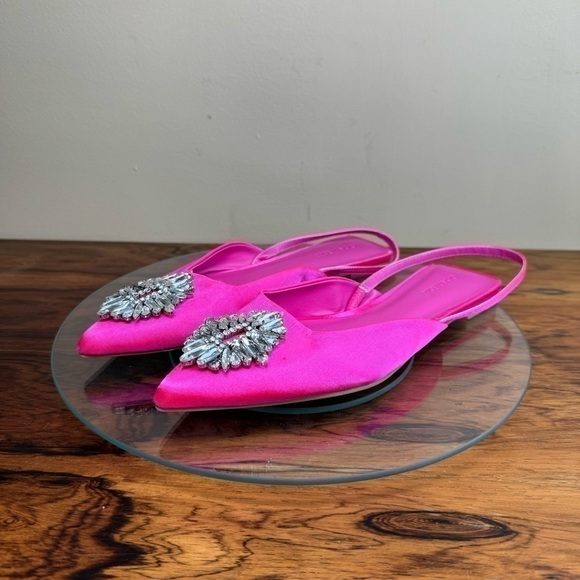 Open Edit Kendall Ornament Pointed Toe Slingback Flat - Picture 3 of 15